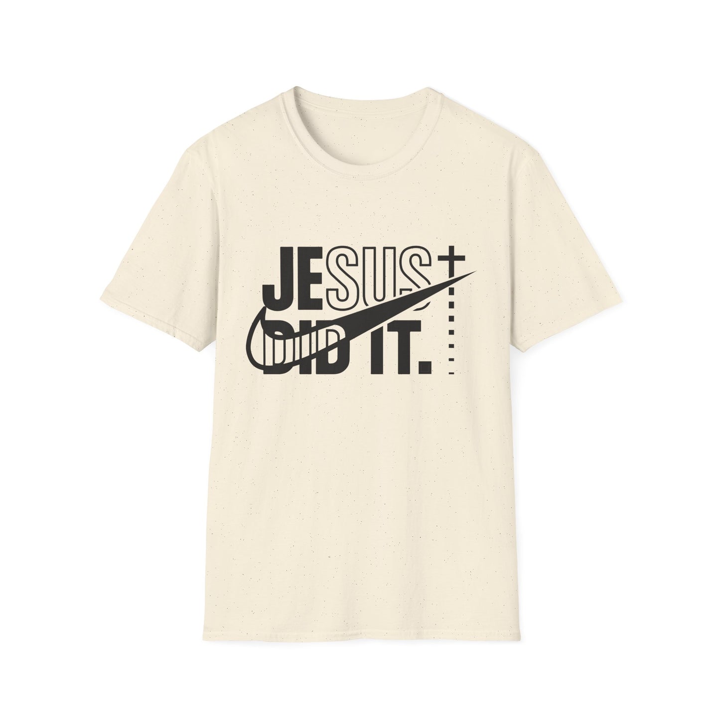 Jesus Did It T-Shirt — Christian Faith Graphic Tee (Jesus + Swoosh Design)