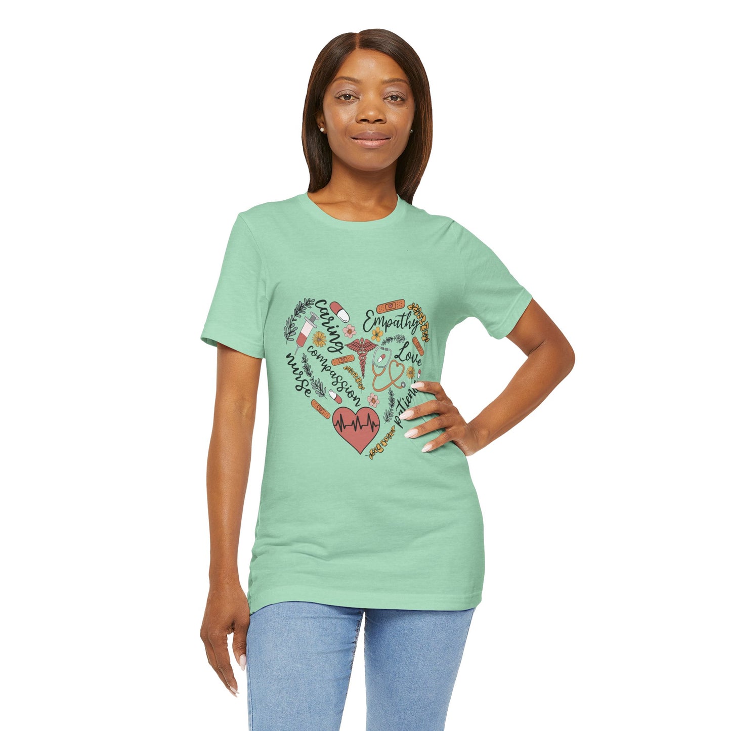 Empathy Heart Unisex Jersey Tee - Love & Caring Design for Compassionate Souls