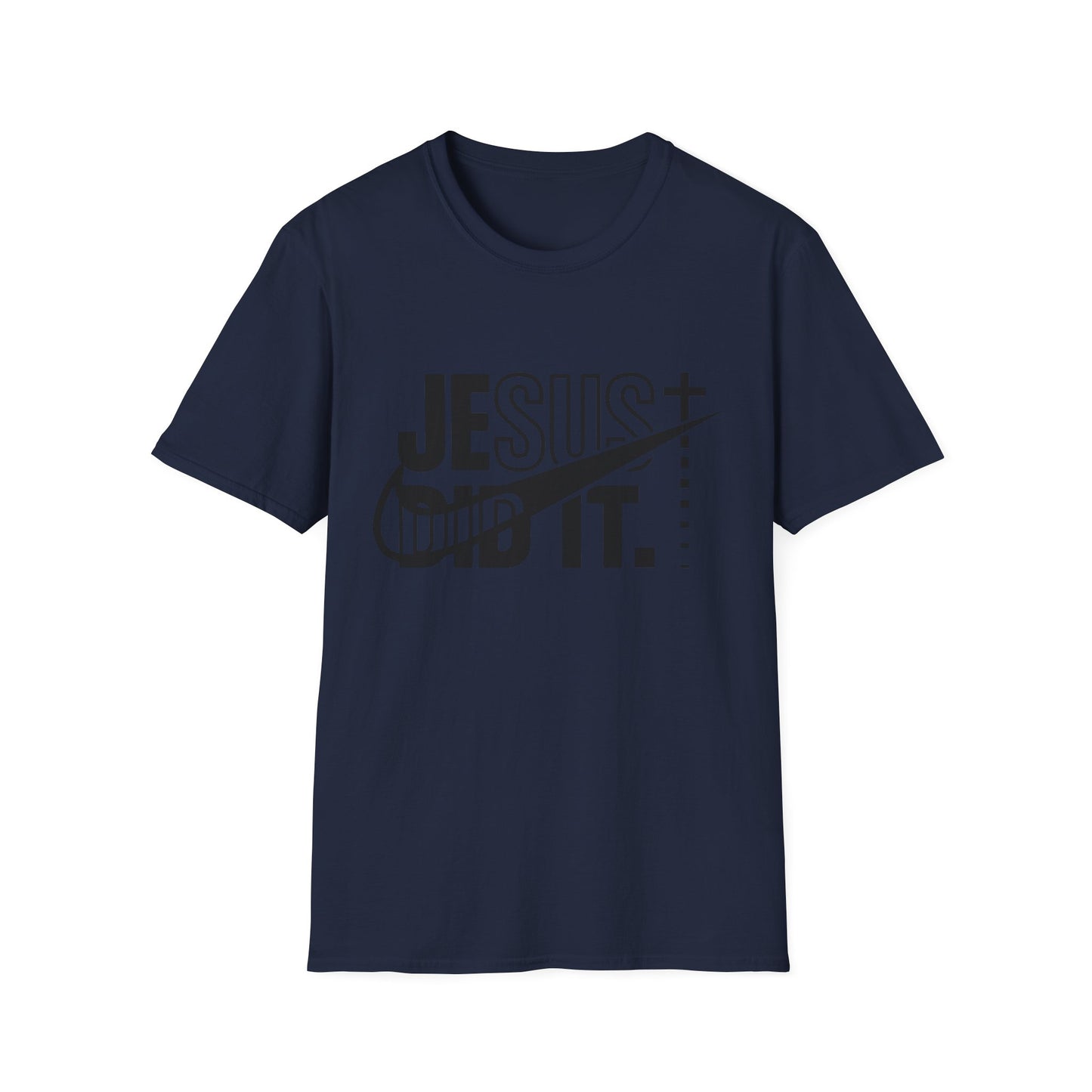 Jesus Did It T-Shirt — Christian Faith Graphic Tee (Jesus + Swoosh Design)
