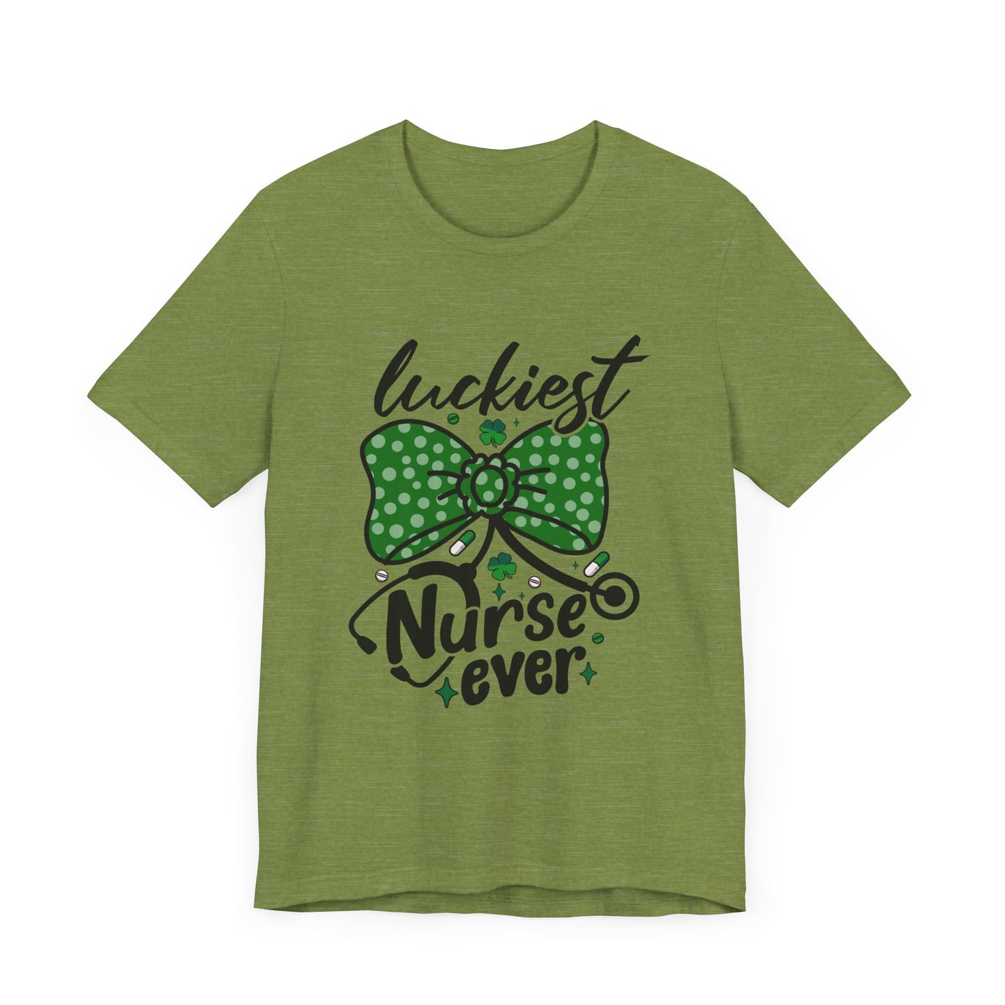 Luckiest Nurse Ever Unisex Short Sleeve Tee - Perfect for St. Patrick's Day