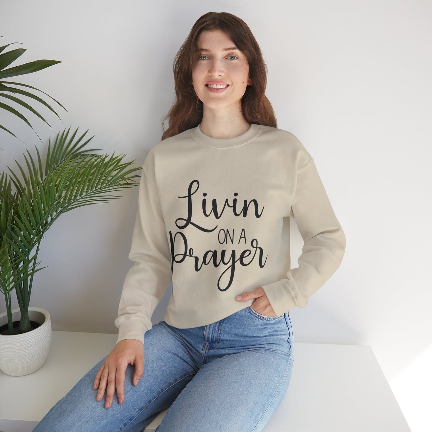 Livin' on a Prayer Crewneck Sweatshirt - Unisex Heavy Blend™