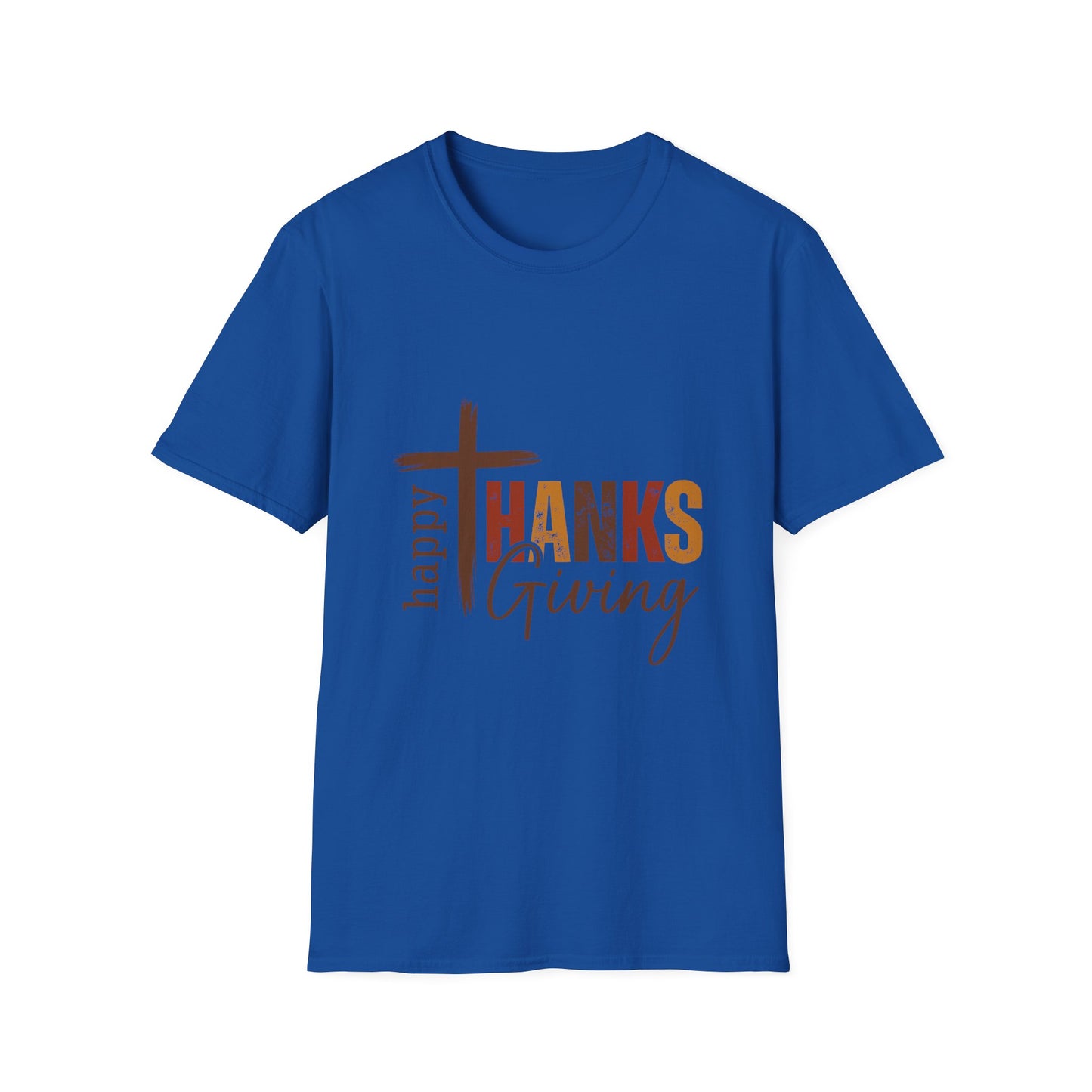 Thanksgiving Cross T‑Shirt — "Happy Thanksgiving" Faithful Fall Tee