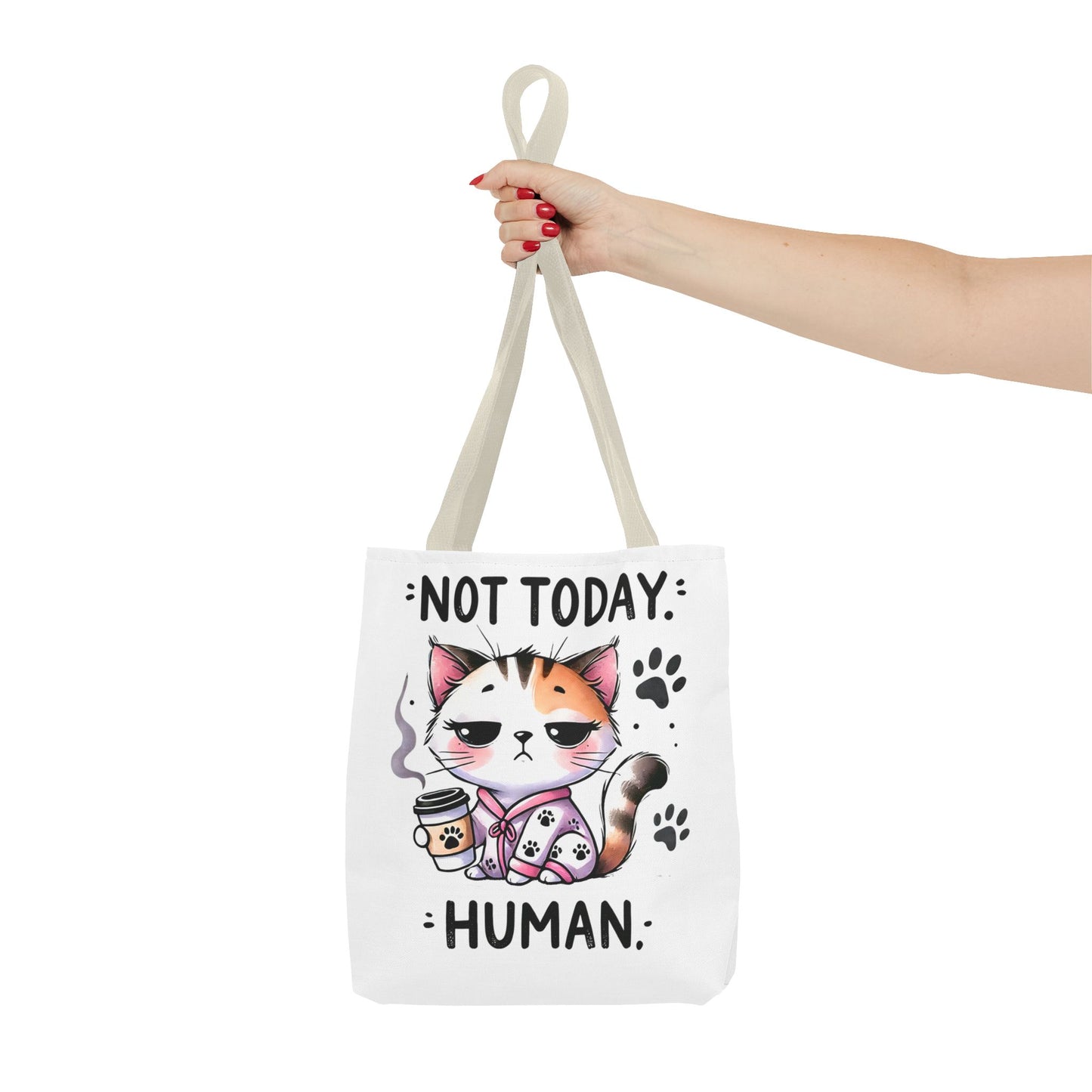 Cute Cat Tote Bag – "Not Today, Human" – Perfect for Cat Lovers & Everyday Use