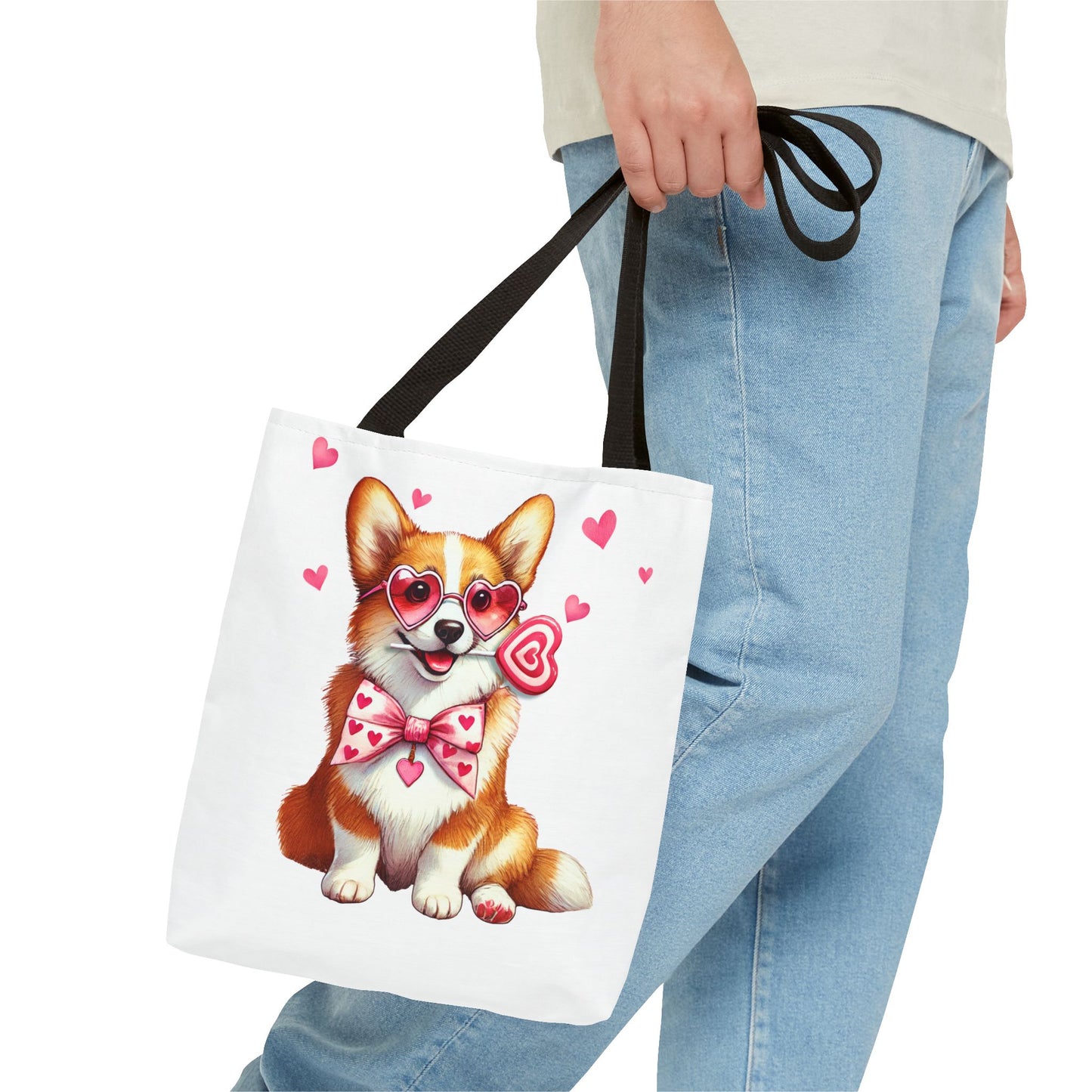 Cute Corgi Love Tote Bag - Perfect for Valentine's Day and Dog Lovers