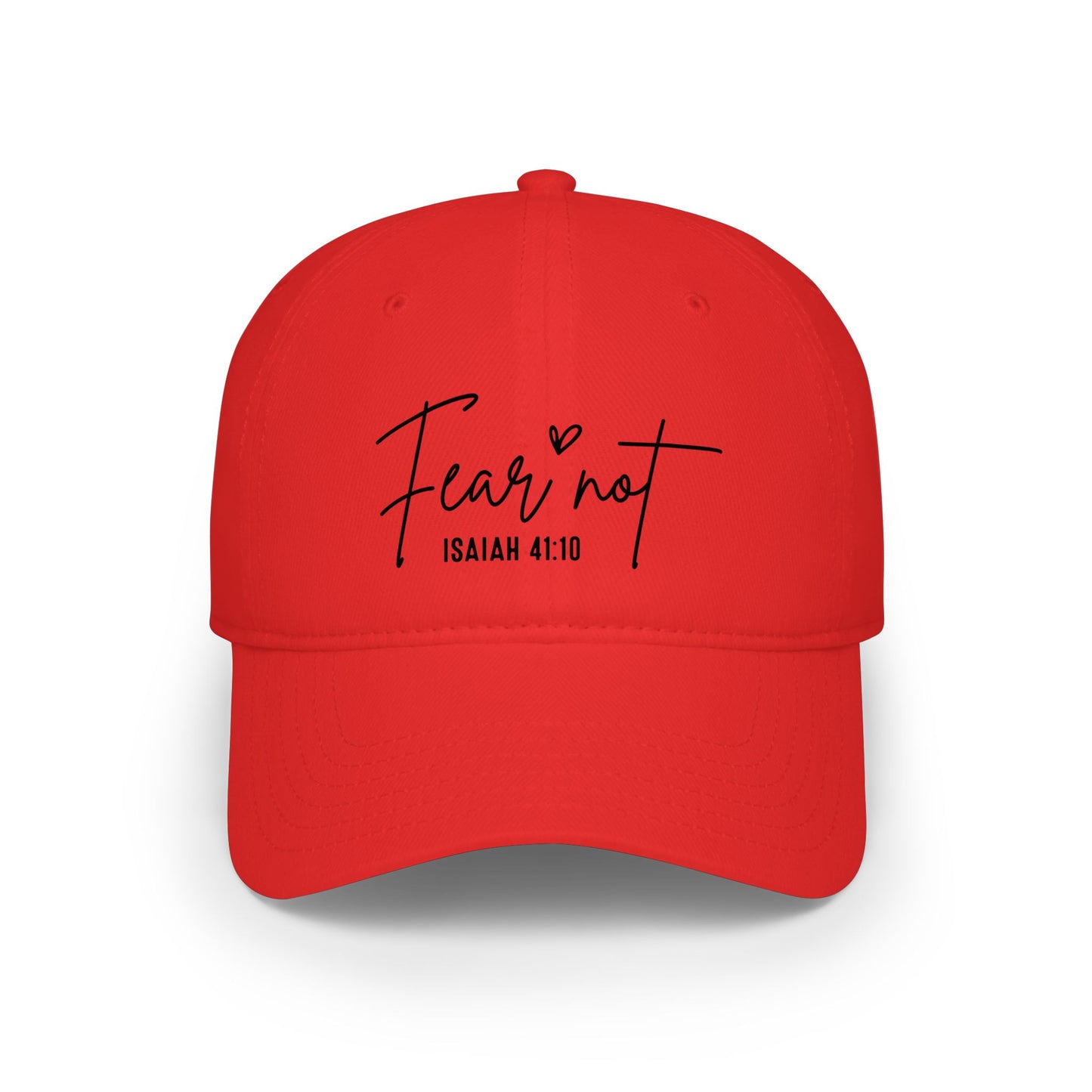 Fear Not Isaiah 41:10 Baseball Cap — Christian Inspirational Red Cap