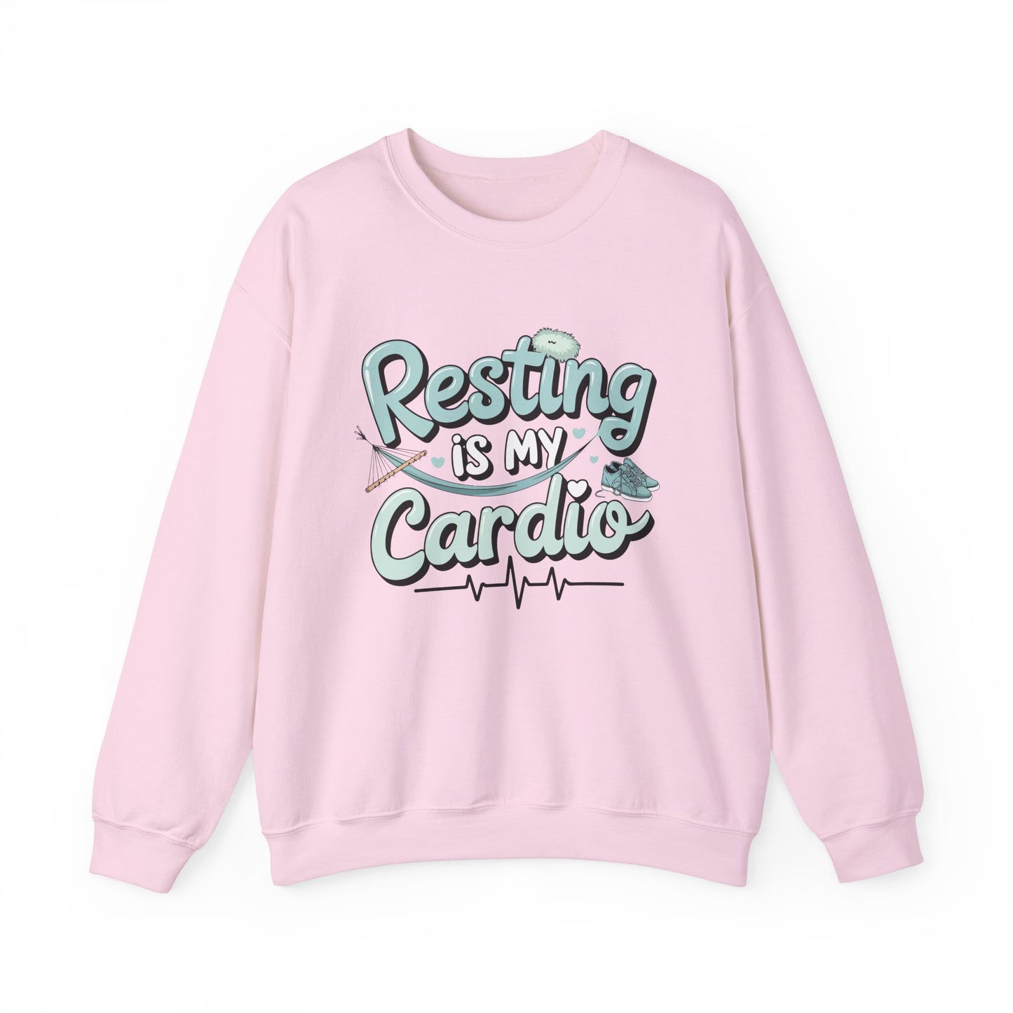 Resting is My Cardio Sweatshirt - Cozy Unisex Heavy Blend Crewneck