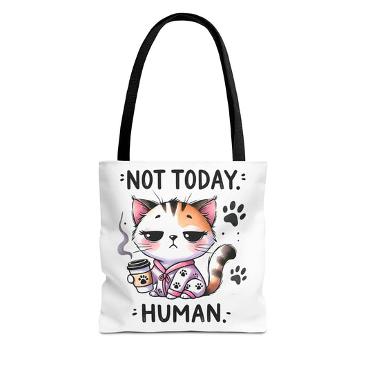 Cute Cat Tote Bag – "Not Today, Human" – Perfect for Cat Lovers & Everyday Use