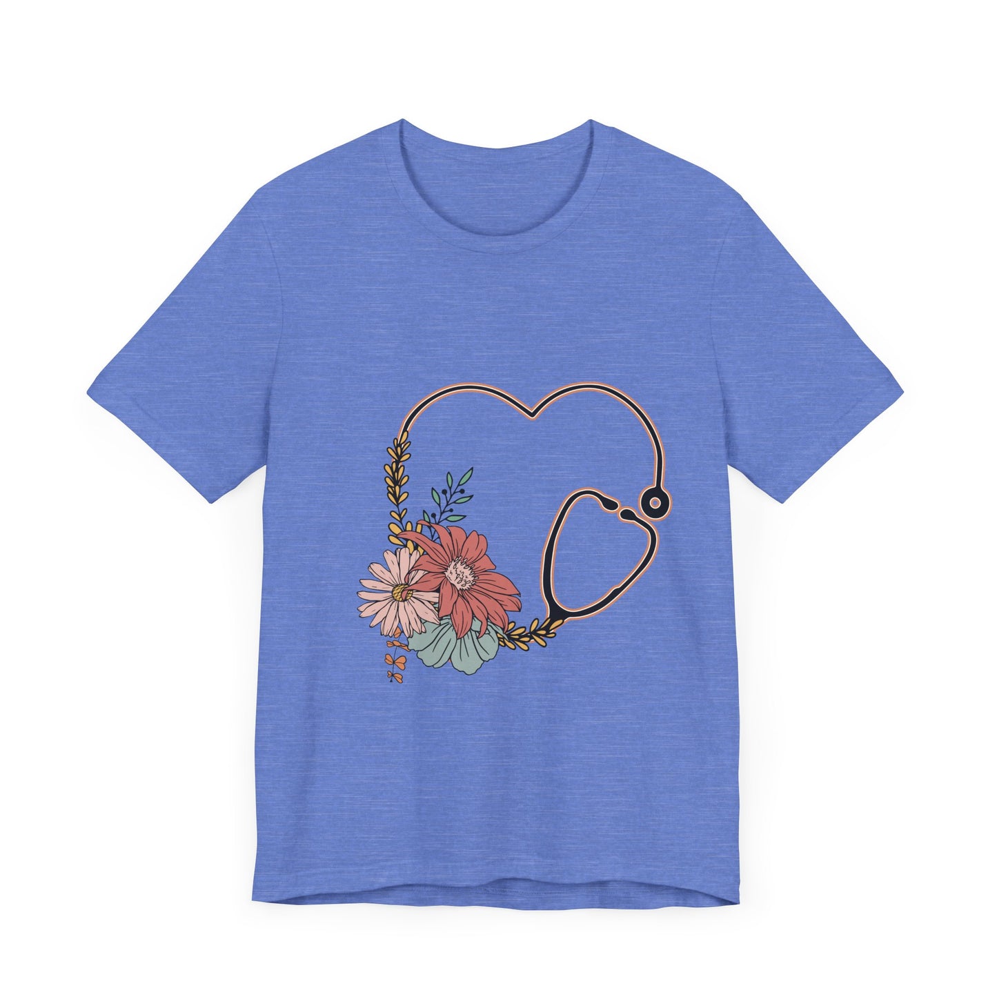 Floral Stethoscope Unisex Jersey Tee - Perfect Gift for Healthcare Workers