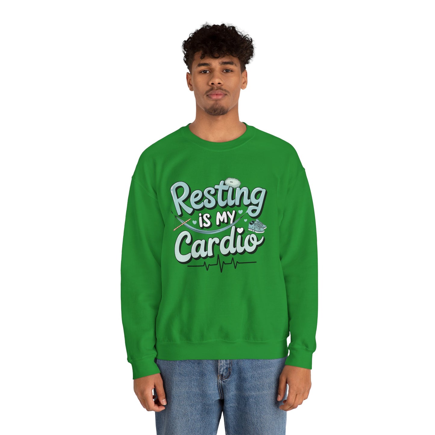 Resting is My Cardio Sweatshirt - Cozy Unisex Heavy Blend Crewneck