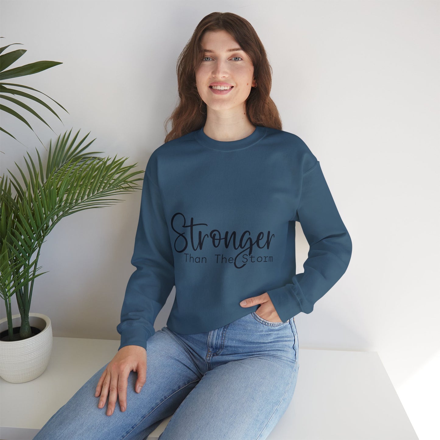 Stronger Than The Storm Unisex Heavy Blend Crewneck Sweatshirt | Cozy Casual Wear