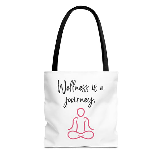 Wellness is a Journey Tote Bag - Motivational Yoga Bag for Mindfulness & Self-Care